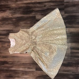 Gold leopard print girls dress